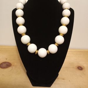 Jumbo White Pearl Statement Necklace